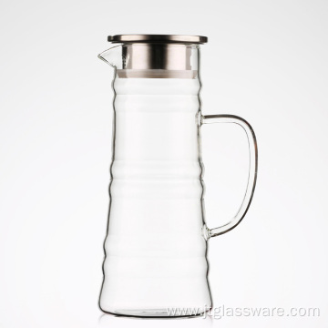 Large capacity glass ice tea infuser picther